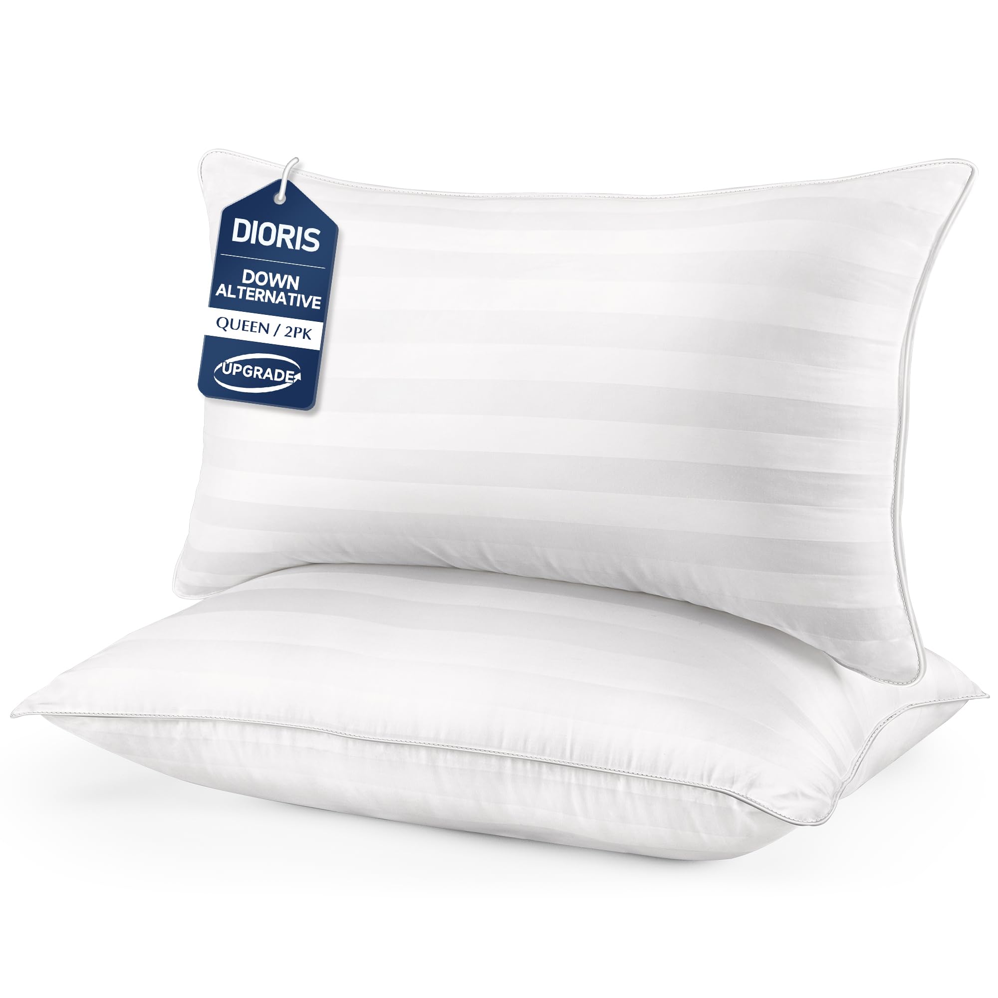 Pillows Queen Size Set of 2 - Luxury Hotel Bed Pillows for Sleeping, Supportive Side Sleeper Pillow