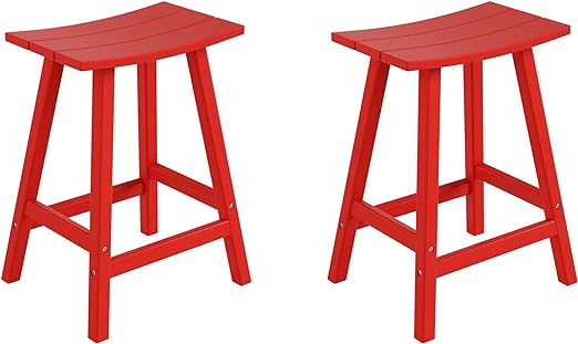 Malibu 29 Inch Outdoor Bar Stools, All Weather Resistant Poly Lumber Adirondack Bar