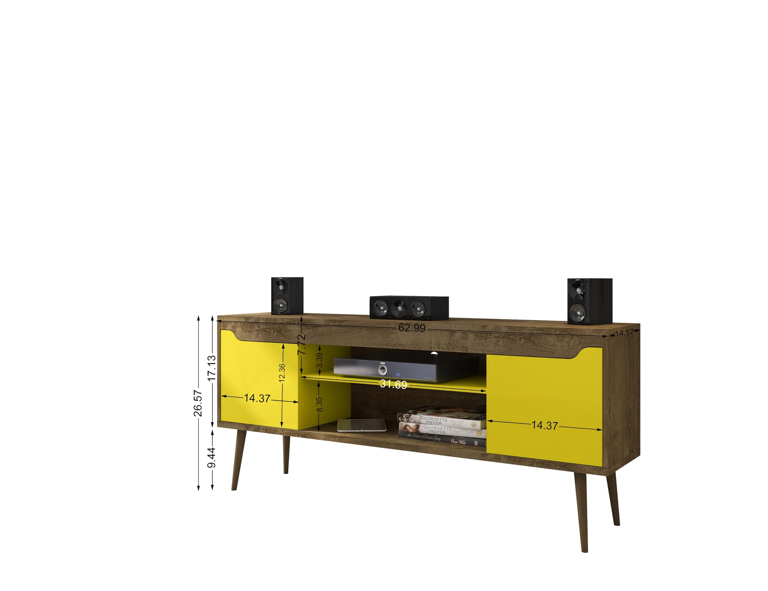 Mid Century Modern TV Stand for Televisions up to 60 Inches, Living Room Entertainment