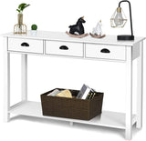 Console Table with 3 Drawers, Sofa Side Table with Shelf
