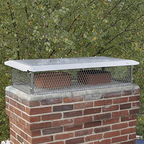 Multi-Flue Chimney Cap, 17" x 41" x 14" Height, Stainless Steel