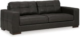 Lombardia Contemporary Leather Match Sofa, Light Brown