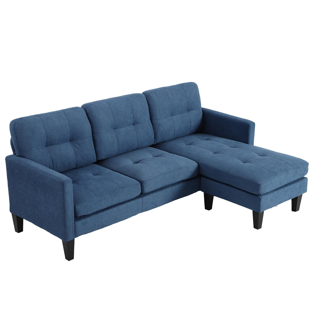 GlasFlength L-Shaped Sectional Modern Sofa - Convertible Sofa Sleeper Sofa Bed Couch Set with Reversible Chaise, Lounge Sofa Modular Cloud Sofa Couch for Living Room Apartment Small Space (Blue)