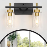 Black Gold Bathroom Vanity Light, Mid Century Modern Brushed Gold Bathroom Light