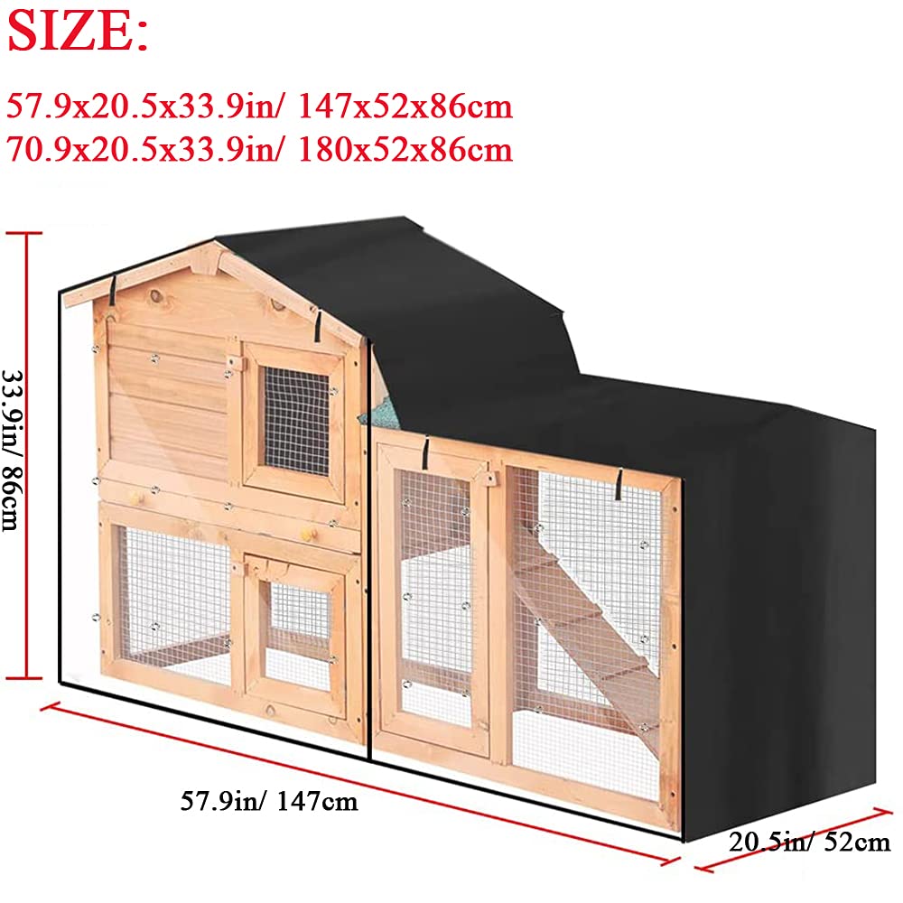 210D Oxford Waterproof Rabbit Guinea Pig Animal Hutch Elevated Cover Dust Pet House