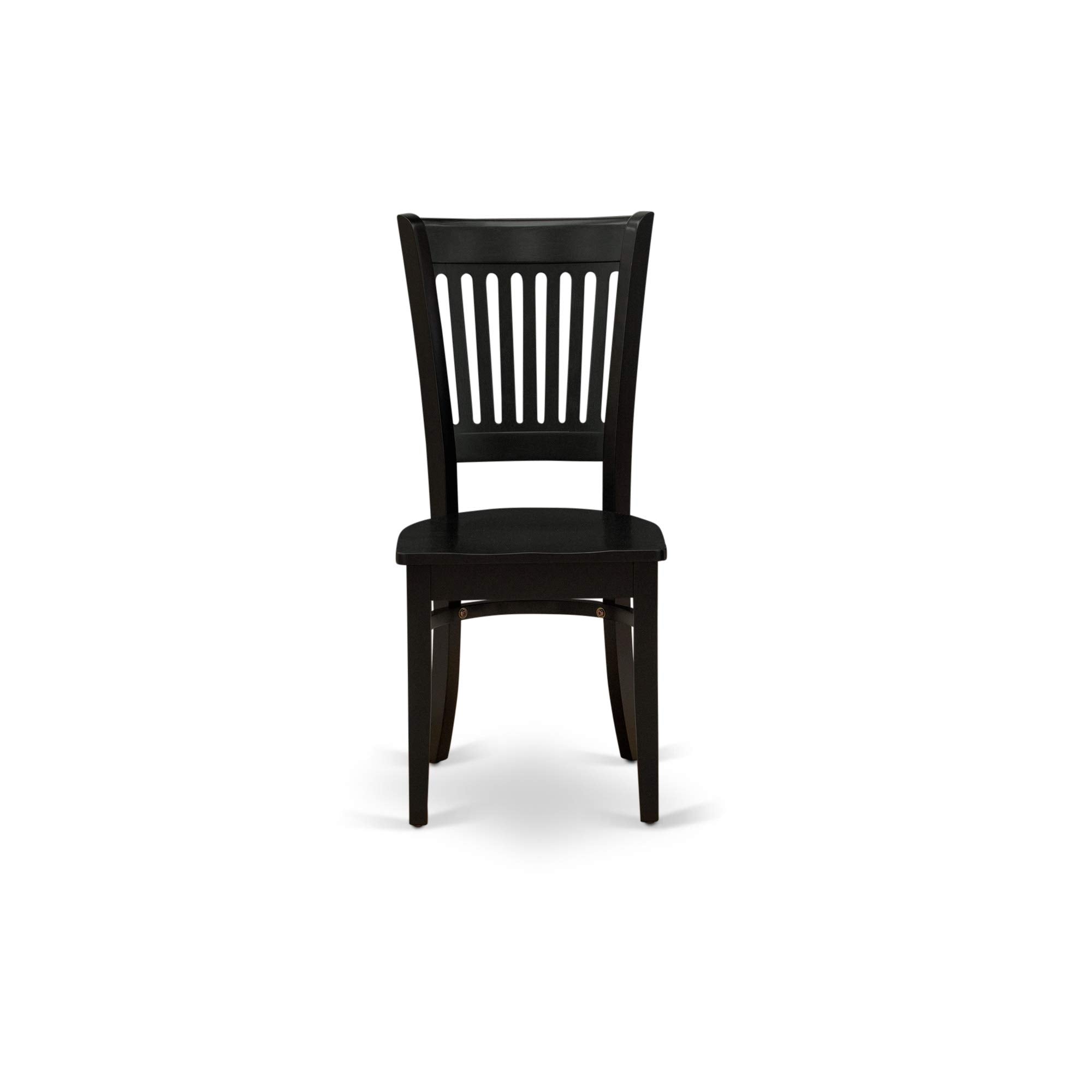 DUVA7-BLK-W Dudley 7 Piece Set Consist of a Rectangle Dinner Table and 6 Kitchen Dining Chairs