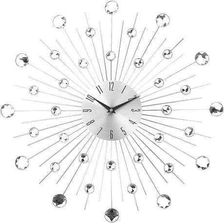 Modern 3D Crystal Wall Clock - Celebration Decorative Metal Wall Clock