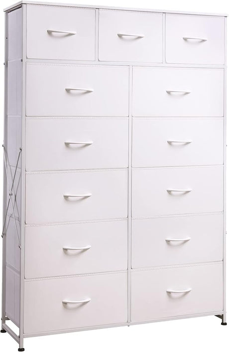 Tall Dresser for Bedroom with 13 Drawers, Storage Dresser Organizer Unit, Fabric Dresser for Bedroom