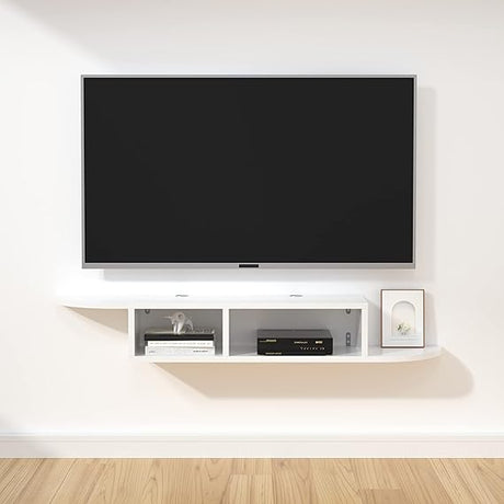 Floating TV Stand, Wall Mounted Entertainment Center and Cabinet Shelf