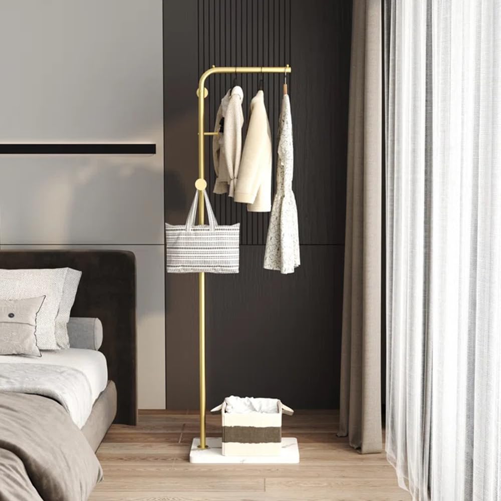 Metal Coat Rack, Modern Coat Tree with 3 Hooks, L Shaped Coat Hanger Stand