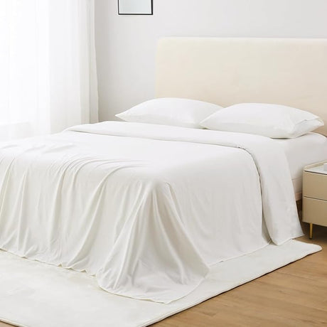 King Size Sheet Set, 4-Piece Brushed Microfiber Sheets for King Size Bed Set,