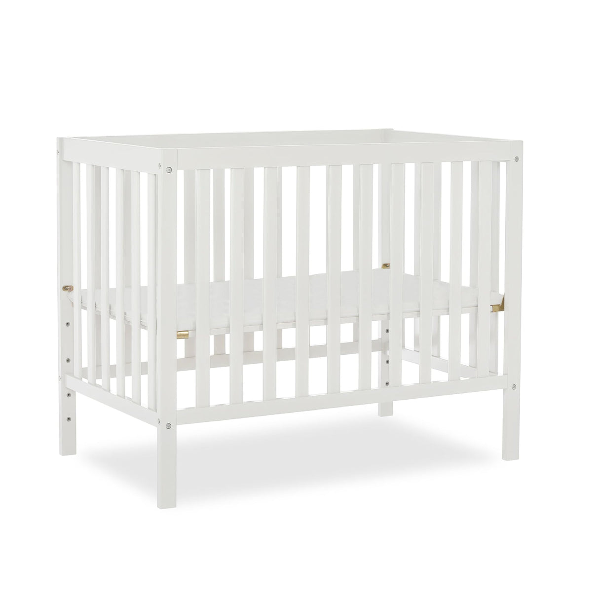 Edgewood 4-In-1 Convertible Mini Crib In White, JPMA Certified, Non-Toxic Finish,