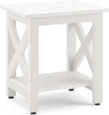 Small Outdoor Side Table, HDPS Adirondack Patio End Table with 2 Tier for Porch