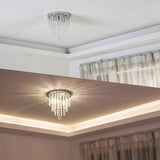 Mini Chandelier, Crystal Chandelier Lighting, 2 Lights, Flush Mount Ceiling Light