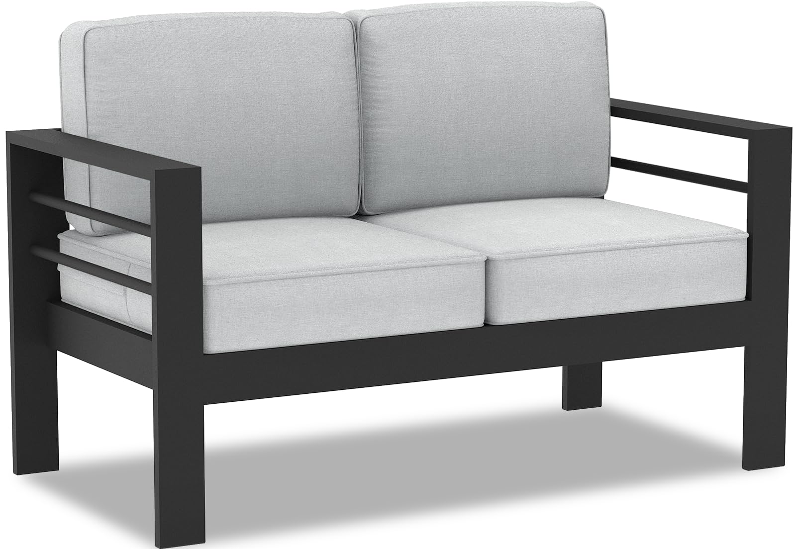 Aluminum Outdoor Patio Loveseat, 2 Seater Sofa Chair with Cushion