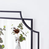 55" x 28" Large Rectangular Wall Mirror - Black Scalloped Frame