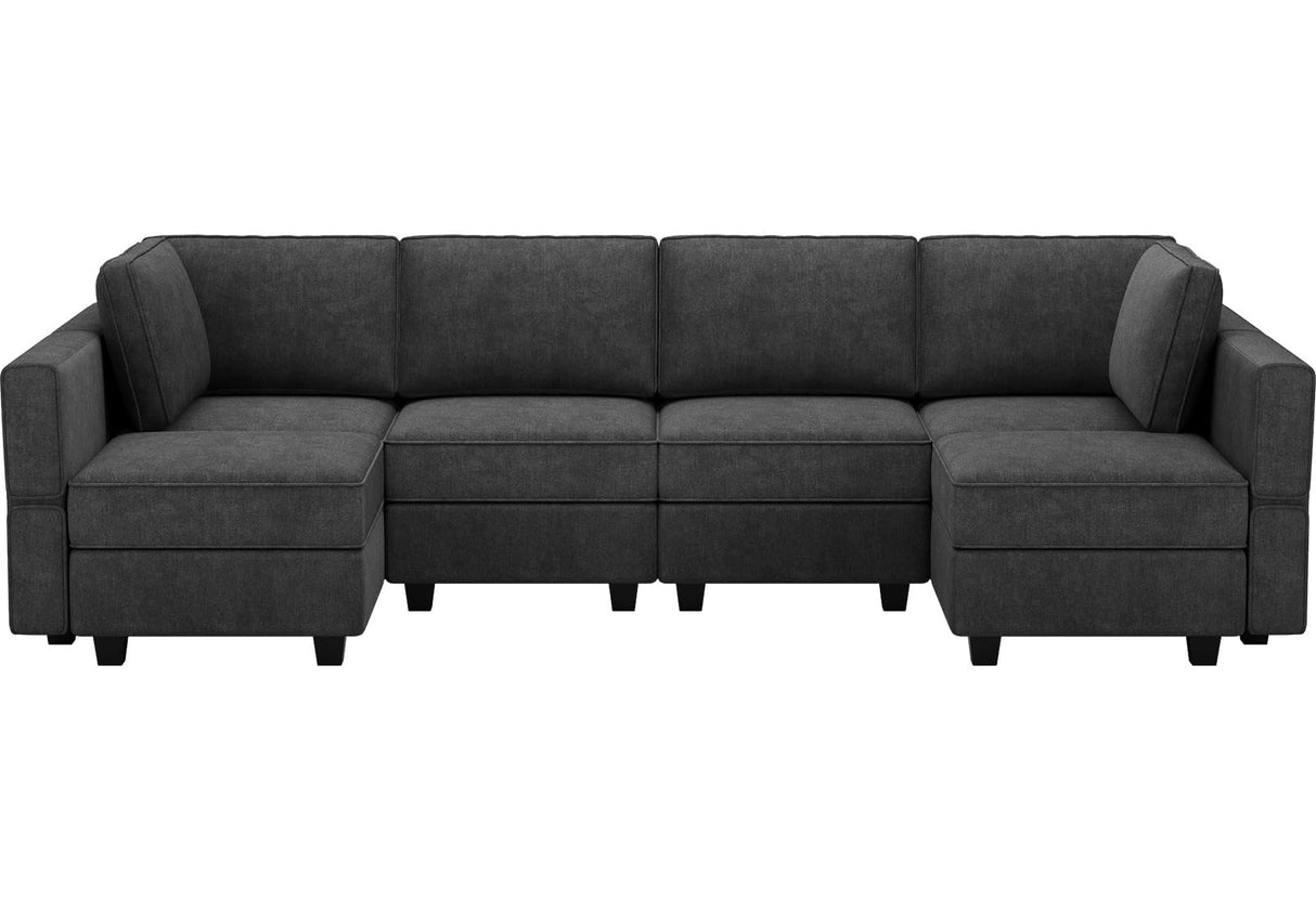 U Shaped Couch Modular Sofa Reversible Storage Ottoman Sofa Oversized