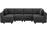 U Shaped Couch Modular Sofa Reversible Storage Ottoman Sofa Oversized