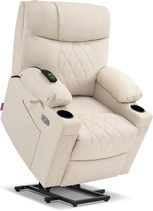 Small Size Power Lift Recliner Chair Sofa with Massage and Dual Heating, Adjustable