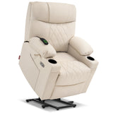 Small Size Power Lift Recliner Chair Sofa with Massage and Dual Heating, Adjustable