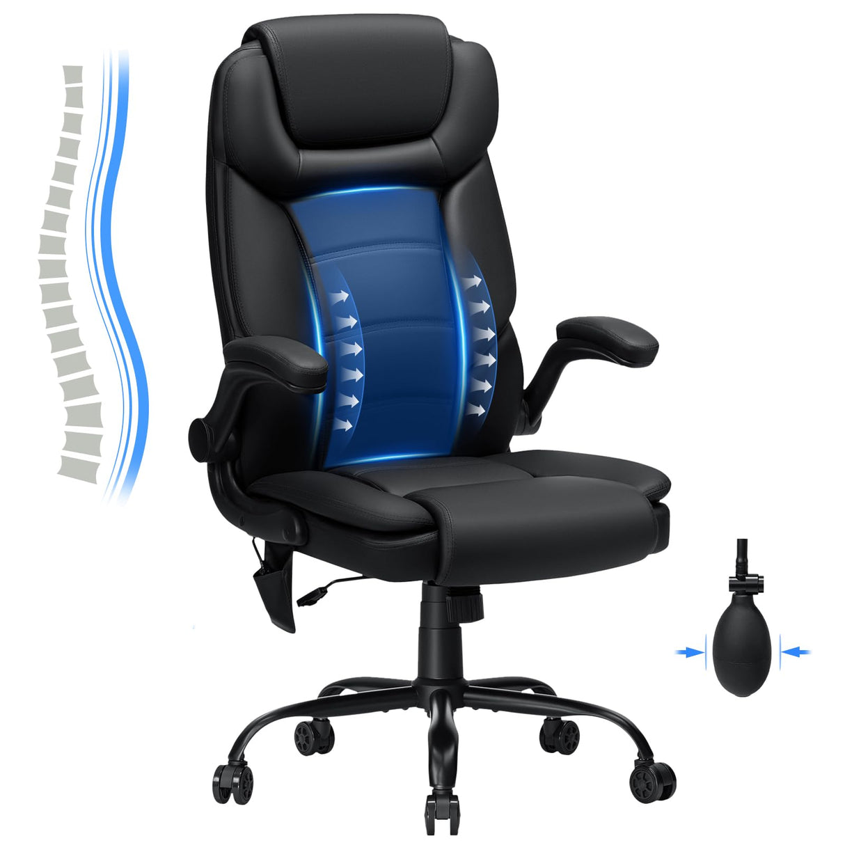 Executive Office Chair Big and Tall 450lbs Heavy Duty Office Chair with Adjustable Lumbar