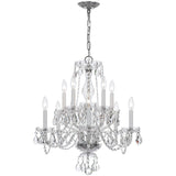 Crystal Ten Light Chandelier from Traditional Crystal collection in Chrome, Pol. Nckl.finish,