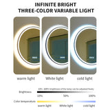 20-Inch Round LED Bathroom Mirror with Anti-Fog & Dimmable Lighting