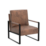 Classic Mid Century Modern Accent Chair with Durable Square Metal Frame, Armchair