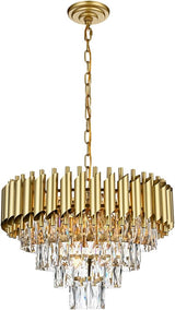 Light Modern Round Crystal Chandelier Lights, 5 Tiers Luxury Pendant Ceiling Light