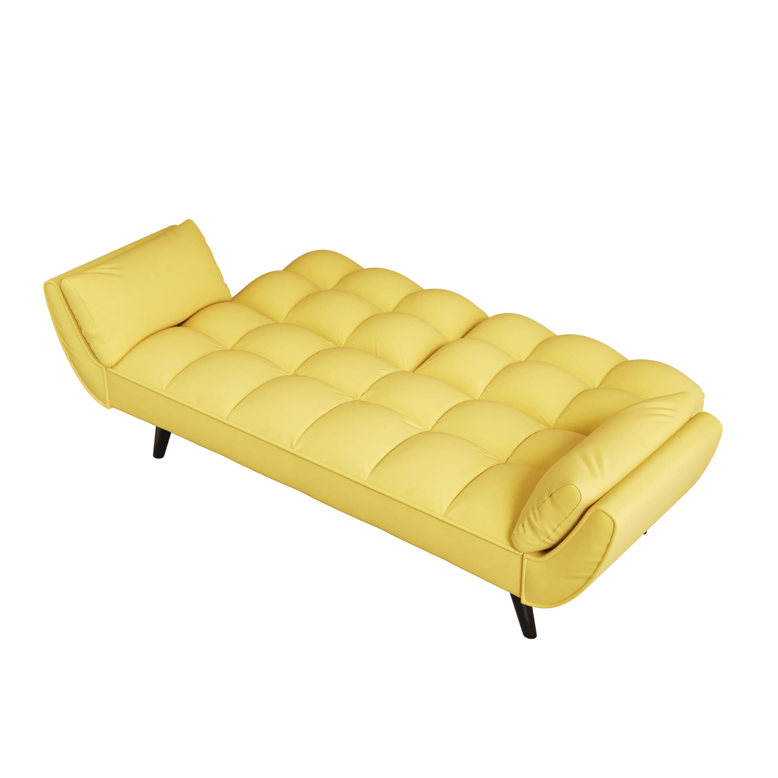 Futon Sofa Bed, Convertible Sleeper Couch 74" W Modern Velvet Loveseat