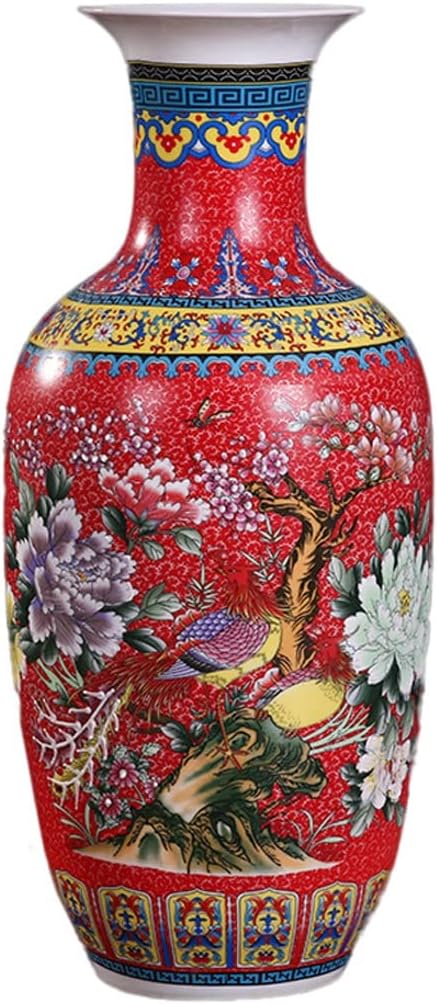 Enamel Vase Ceramic Decorative Vase Crafts Porcelain Ornaments Antique Office