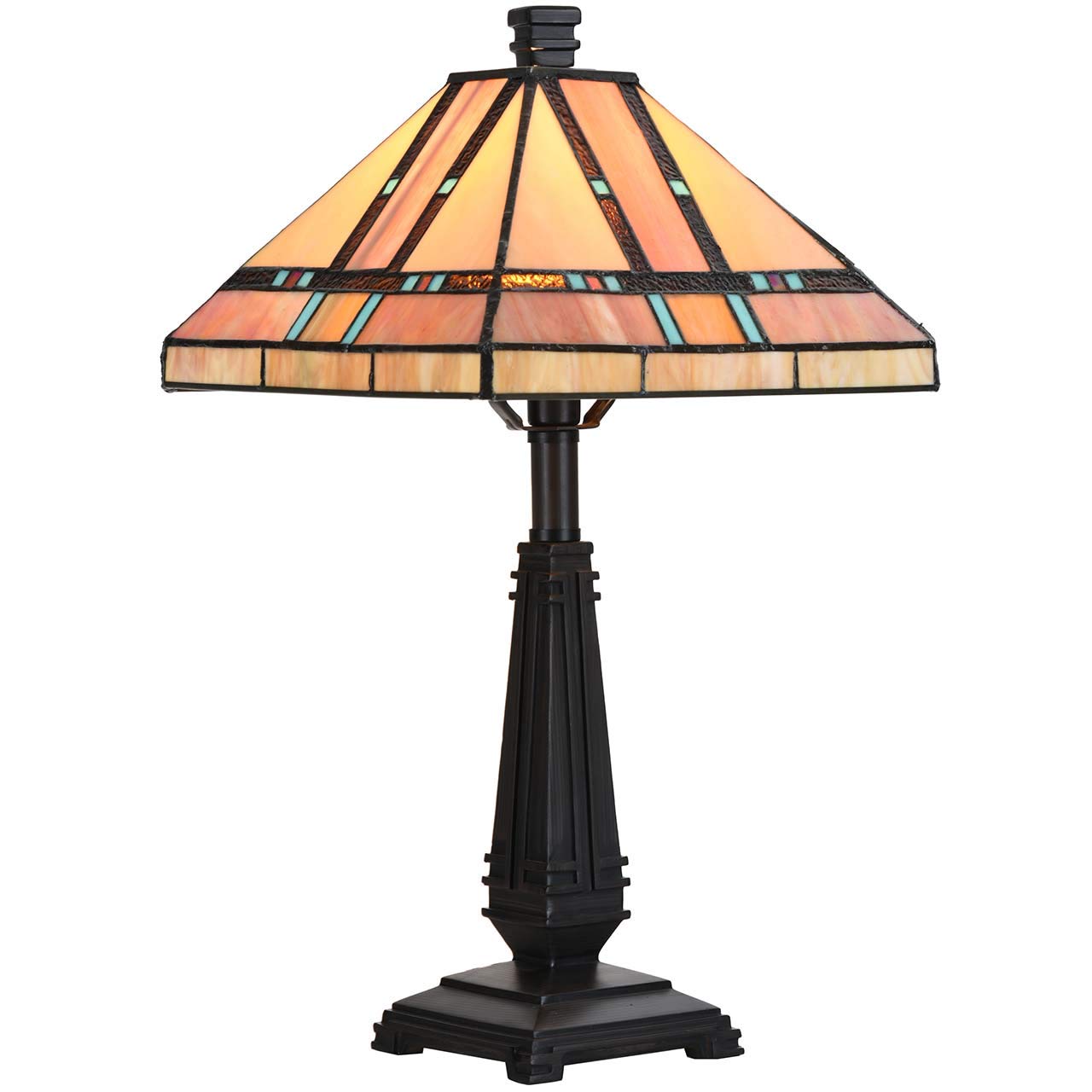 Mission Tiffany Style Stained Glass Table Lamp
