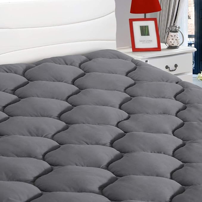 Mattress Pad Full Size Soft Cotton Mattress Cover,Quilted Fitted Mattress