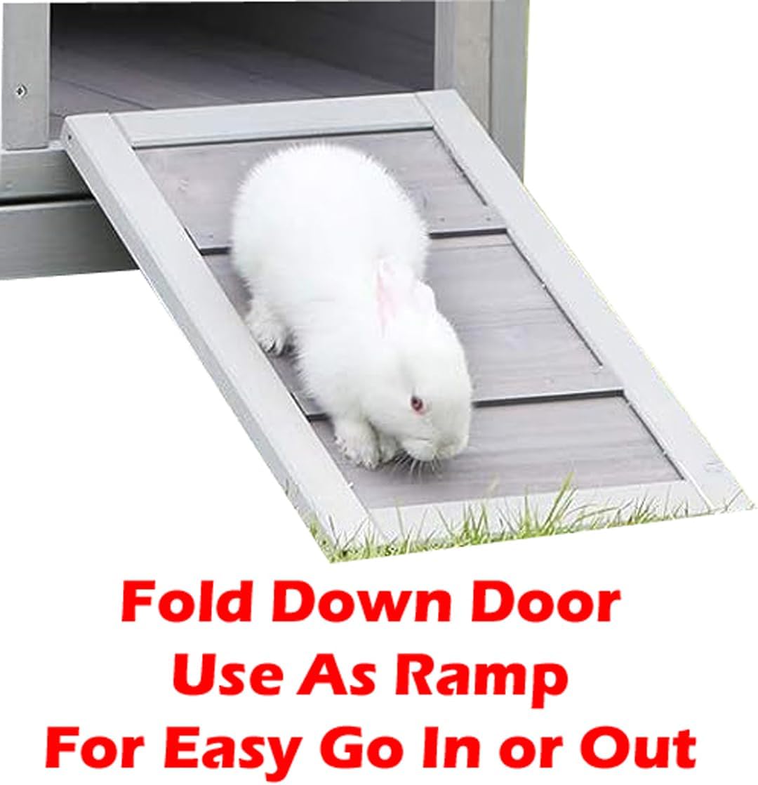 Rabbit Hutch Indoor Outdoor Bunny Hutch Pull Out Tray Guinea Pig Cage