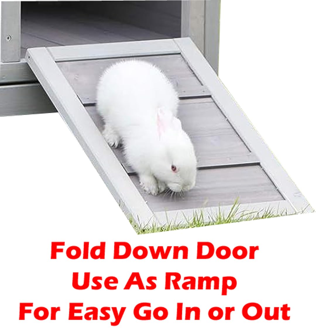 Rabbit Hutch Indoor Outdoor Bunny Hutch Pull Out Tray Guinea Pig Cage