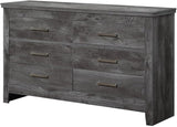 Chelsie Rectangular Wooden Dresser with 6 Drawers and Tapered Legs