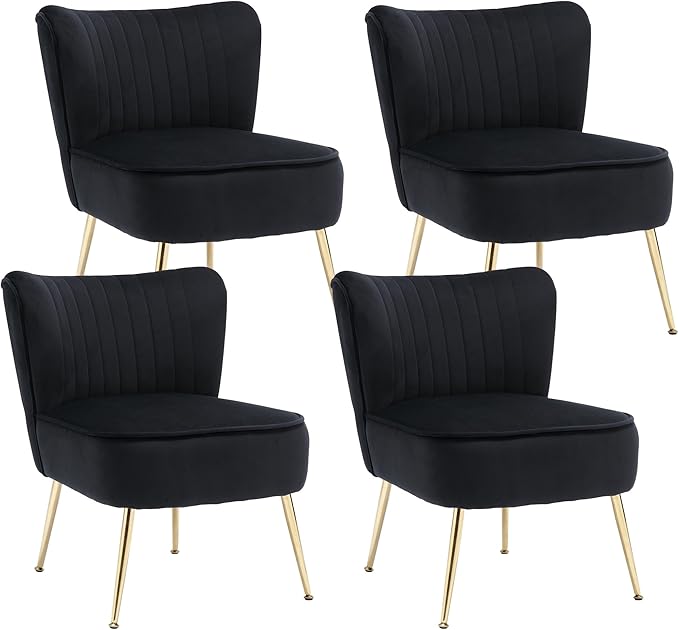 Modern Velvet Upholstered Accent Chair Set of 2,Mid Century Living Room Chairs