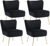 Modern Velvet Upholstered Accent Chair Set of 2,Mid Century Living Room Chairs