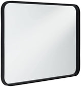 Wall Mirror Modern Black Iron Frame Beveled Glass 24" Wide Decor