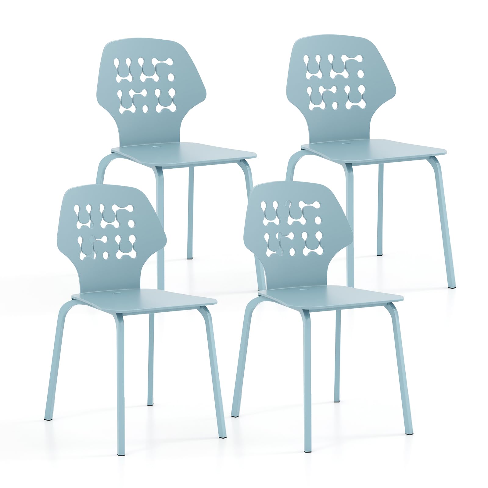 Modern Dining Chairs Set of 4, Modern Kitchen Chair with Hollowed Backrest