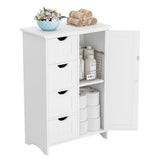 Bathroom Storage Cabinet, Side Free Standing Organizer with Large Space and Adjustable