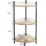 Compact 3-Tier Corner Shelf - Space Saving Wooden Rack