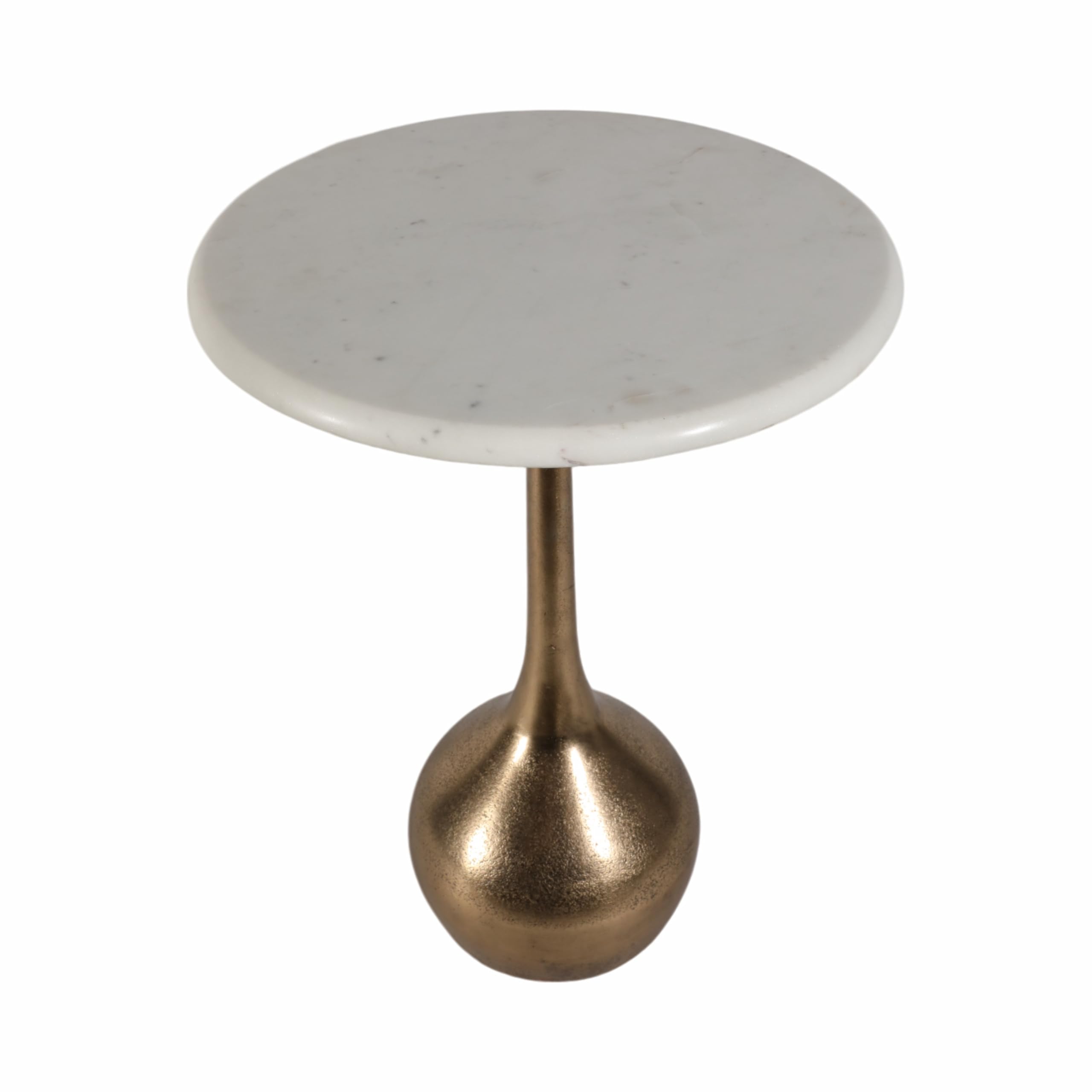 20" Accent Table Ball Base, Marble, Aluminum
