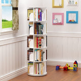 Rotating Stackable Shelves Bookshelf Organizer (White)