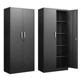 Steel Storage Cabinet with Adjustable Shelves, Garage Shelving Cabinet