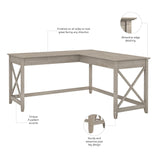 Key West L-Shaped Desk 60-Inch Modern Farmhouse Writing Desk for Home Office