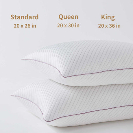 Pillows Queen Size Set of 2 Cooling Shredded Memory Foam Pillows for Bed