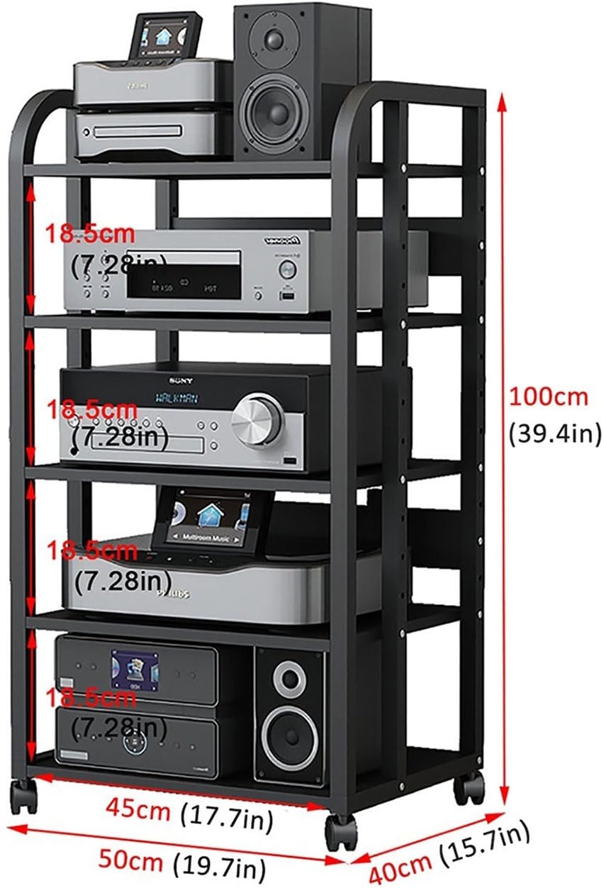 5-Tier AV Media Stand, Corner TV Entertainment Center Stereo Components Storage