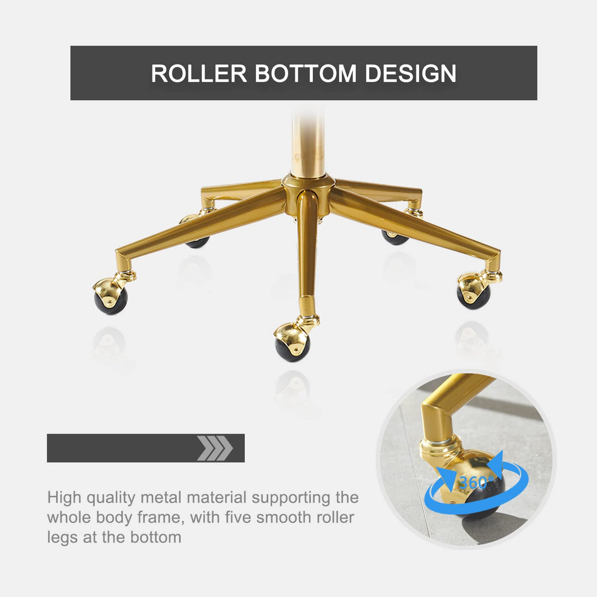 Black Velvet Office Chair with Gold Base