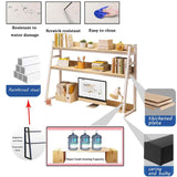 JXCAA Wall Ladder White Small Computer Desk Tall Bookcase Bookshelf Storage, Desktop Bookshelf Organizer, Thickened Steel Frame, with Installation Tools, 3 Layers, 55 X 32 X 90 Cm